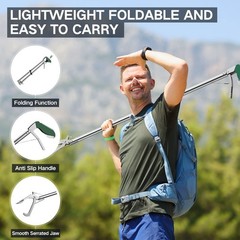 60″ Snake Tongs Collapsible Grabber, Professional Reptile Snake Catcher Wide …