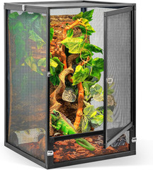 33 Gallon 360° Panoramic Foldable Reptile Terrarium Kit: Crested Gecko Tank and