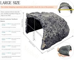 Rock Cave Habitat Hidden for Reptile and Amphibians.Terrarium & Aquarium Decor