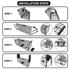 Animal Cage Trap 32 X 13 X 10 inch Double Door Animal Cage Trap Metal Trap Ca…