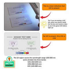 3In1 UV UVC Test Card Intensity UVA Light Identifying Bulb LED Reading
