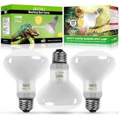 New Upgrade 3 Pack 100W Reptile Heat Lamp Bulb (3nd Gen, Safer), Amphibian UV…