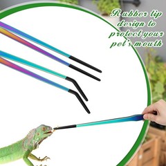 2 Pack 15-Inch Aquarium Tongs with Rubber Tips – Ideal for Reptile Feeding