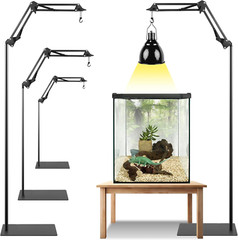 360° Adjustable Reptile Lamp Stand | Heavy Duty Metal Heat Lamp Holder (12-64In)