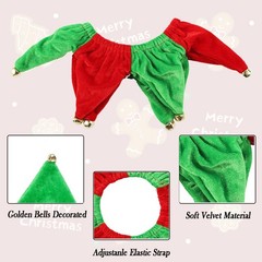 Dog Elf Hat Headband And Christmas Pet Collar With Bells Costume Accessory