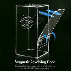 Jumping Spider Enclosure Acrylic Habitat Magnetic Door 3.5×3.5×7 Vent