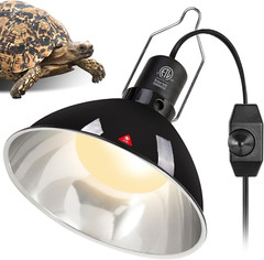 Upgrade Reptile Light Fixture with Dimming,8.5 Inch Deep Dome Lamp Fixture for R