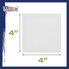 U.S. Art Supply 4×4 Mini Canvases for Painting, 12 Pack Bulk Small Stretched …