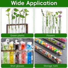 15pc Clear Plant Propagation Tubes Acrylic Test Tube for Flowers Hydroponic Vase
