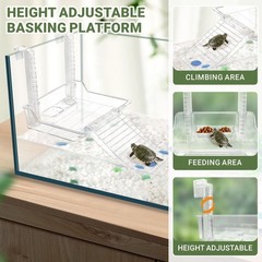 GOZILLA Aquatic Turtle Tank+Lamp+Filter Kit, Upgrade PC Turtle Tank Kit with …