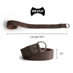 Hide & Play, Leather Medieval Belt with Half Ring Closure, Renaissance Style,…