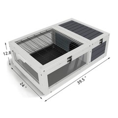 39.5″ Wood Tortoise House Indoor Reptile Cage Habitat for Lizards Geckos