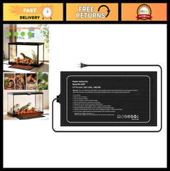 Reptile Heat Mat 18×8 Inches – Adjustable Temp Control, 24W for 50-60 Gallon Tan