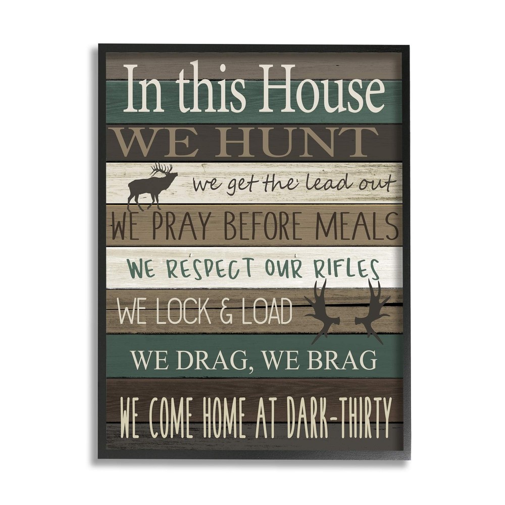Stupell Industries Rustic Family House Rules Green Brown Tan