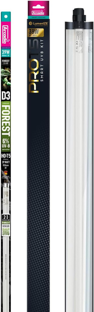 Lumenize Prot5 Reptile Light Fixture Kit 36″ Long 39 Watts 6% UVB Forest – Smart