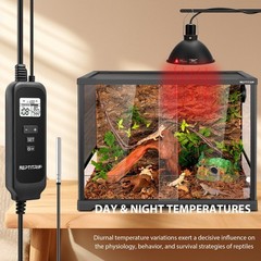 REPTITRIP 8.5 Inch Reptile Heat Lamp Fixture with PID Thermostat & 150W Ceram…