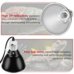 5.5 Inch Reptile Lamp Fixture Deep Dome With Switch Fits 60/75/100/150W