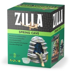 Zilla Spring Cave Water Source For Geckos Chameleons With Blue Led Light