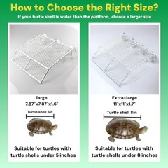 Heavy Duty Metal Turtle Basking Platform 7.87 Inches White Strong Support Design