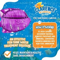 Tank Pals Clarence the Clarifier Fish 6 pk, PurpleOrange Aquarium Treatment…