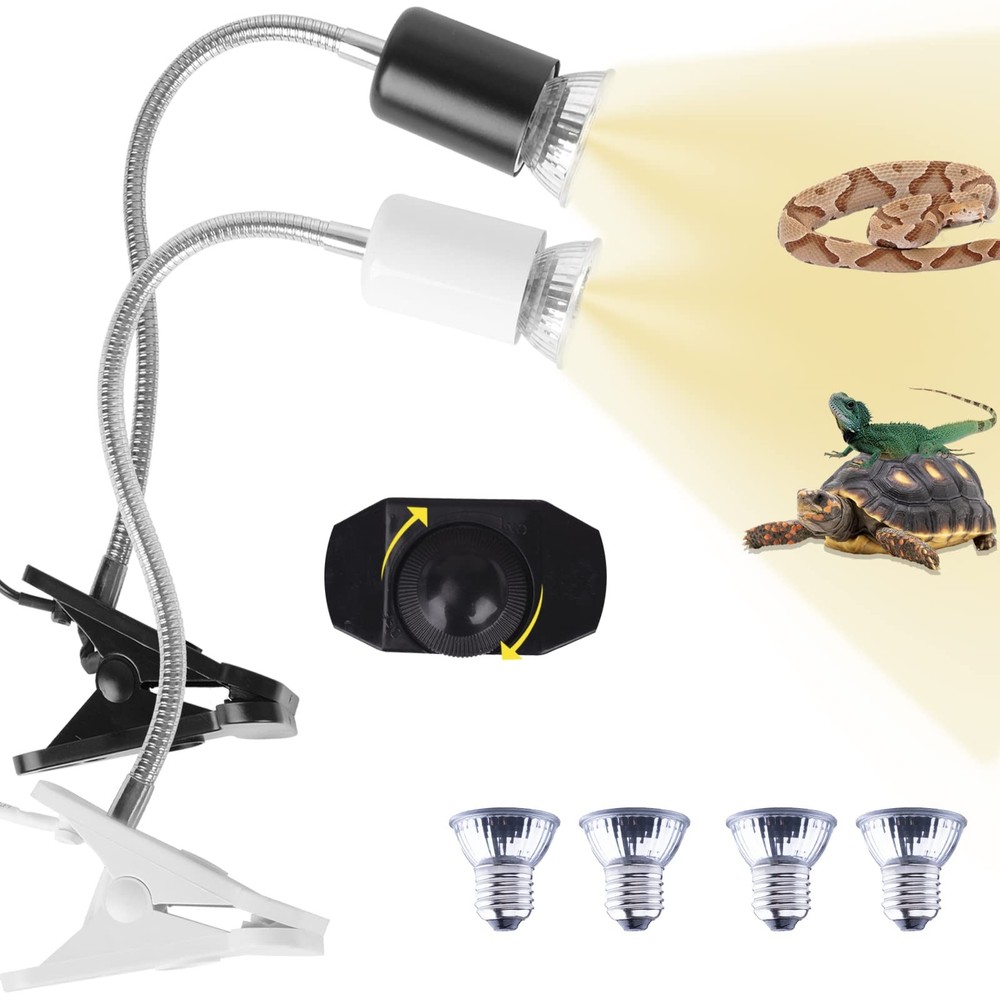 Reptile Heat Lamp,360° Rotatable Basking Spot Light,Dimmable Heating Lamp