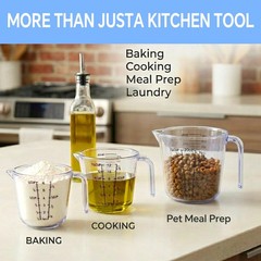 Measuring Cup Set, 3PCS Plastic Liquid Measuring Cups,Includes 150Ml, 300Ml a…
