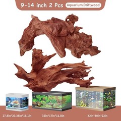 2-Piece 10-14 inch Natural Aquarium Driftwood Decorations – Aquascape Decor f…