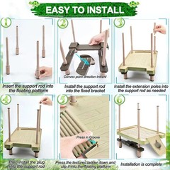 Large Turtle Floating Basking Platform with Feeding Area, Turtle Floating Docks