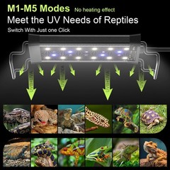 8W LED UVB Light for Reptiles Terrarium Light Extendable Reptile Tank Light w…