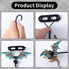 COMSUN 2 Pack Bearded Dragon Lizard Harness Leash Set, Small, Multicolor
