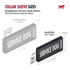 2-Pack Waterproof Collar Sleeves Fits 3/4 Inch Wide Service Dog Small Slide On