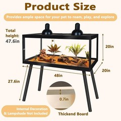 PROLEE Animal Habitat – Bearded Dragon, Reptiles, Lizards etc 77 Gallons (Wood)