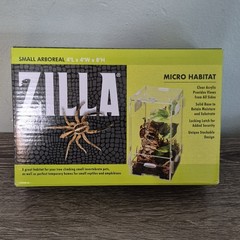 Zilla Micro Habitat Small Arboreal 4x4x8 Clear Acrylic Reptile Enclosure