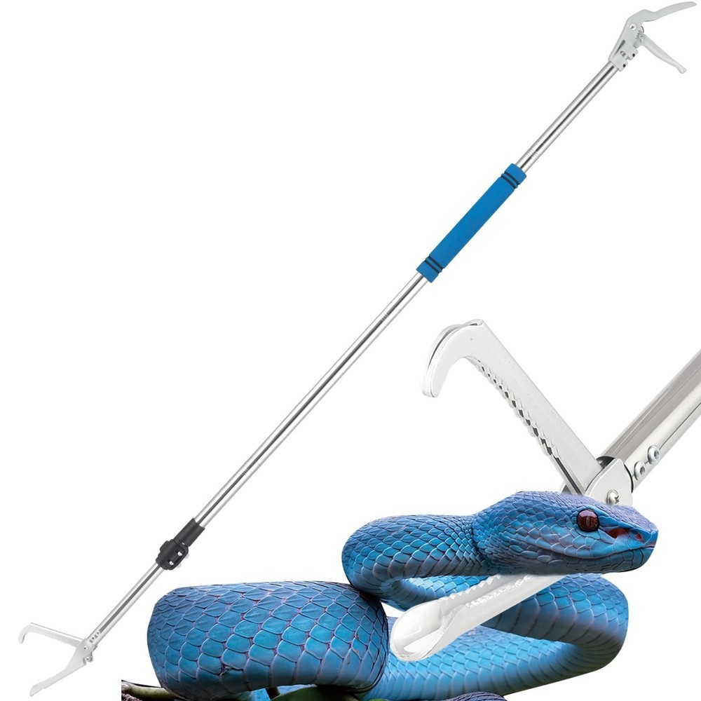 Snake Grabber Reacher Tool, 69″ Snake Catcher Tongs Long Handle Heavy Duty Re…