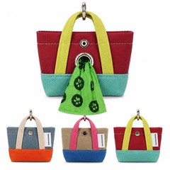 Dog Poop Bag Holder for Leash with 1 Waste Bag Roll, Canvas
