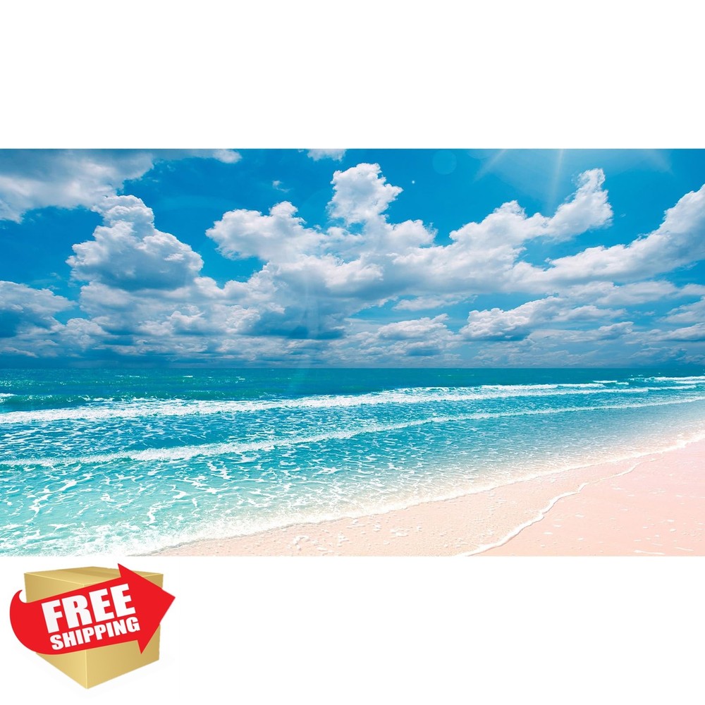 Riivvdise Beach Tank Background 24×16″ Blue