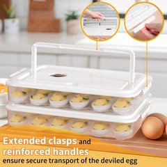 Newness Deviled Egg Containers with Lid, (Set of 2), Plastic Deviled Egg Carr…