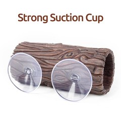 REPTIZOO Reptile Hide Cave Resin Hollow Tree Trunk Hideout Hermit Crab BROWN