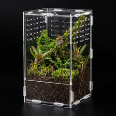 9.8 Inch Jumping Spider Enclosure, Desktop Micro Terrarium, Breeding Box, 360°