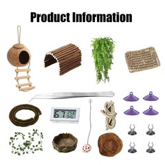 20items Bearded Dragon Tank Accessories Set,20-Piece Kit Leopard Gecko Tank A…