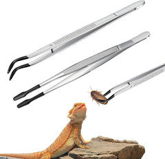2Pcs 6″ Reptile Feeding Tongs with Soft Tips for Gecko, Snake & Frog