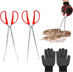15 Inch Snake Feeding Tongs, 2 PCS Stainless Steel Reptile Tongs, Extra Long Lar