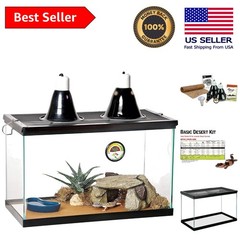 Complete 10-Gallon Terrarium Starter Kit with Light & Heat for Desert Reptiles