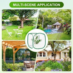 Outdoor Butterfly Habitat Cage Terrarium [White with Green, 12 x 12 x 12 Inch]