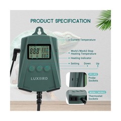 Luxbird Reptile Heating Pad 8×12 Inch with Dual Output Reptile Thermostat LB-…