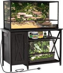 40-120 Gallon Reptile Tank Stand Power Outlet Terrarium Stand Storage Cabinet