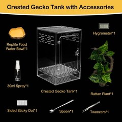 Reptile Tank,8″ x 8″ x 12″ Crested Gecko Terrarium Tall Starter Kit | PC Vert…