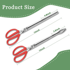 2pcs Snake Feeding Tongs, 15 inch Snake Hook Snake Grabber Tool Snake Stick Rept