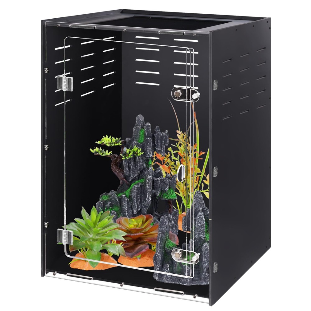 16x16x24 PVC Reptile Enclosure Front Opening Arboreal Terrarium Lock