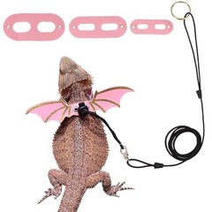 ADOGGYGO Bearded Dragon Leash Harness 3 Size Pack Pink Lizard Wing Walking Set